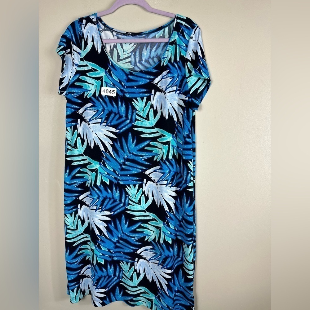 White stag large 12/ 14 21 p2p39” length floral midi dress great preowned cond